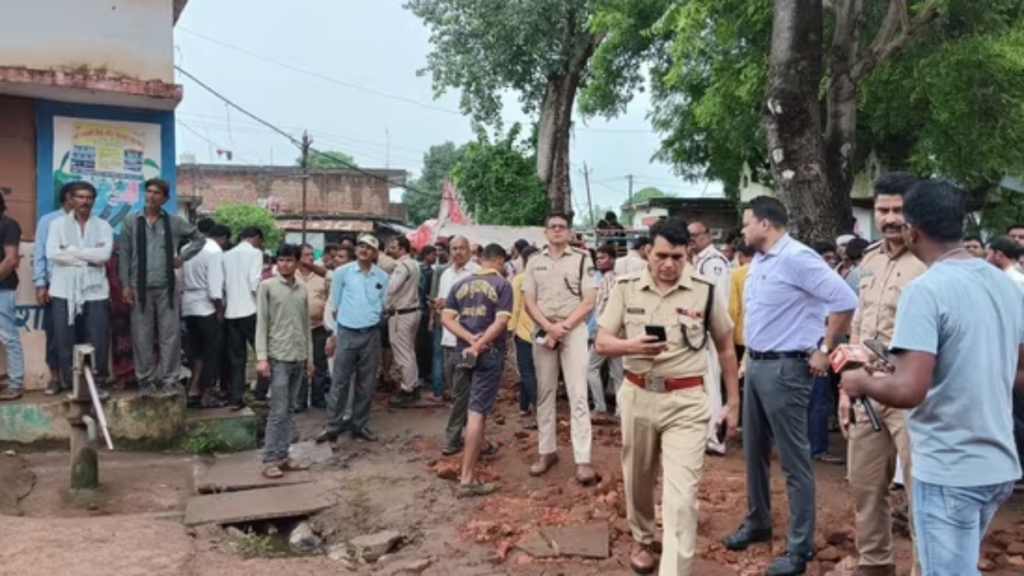 temple wall collapse in Madhya Pradesh's Sagar district.